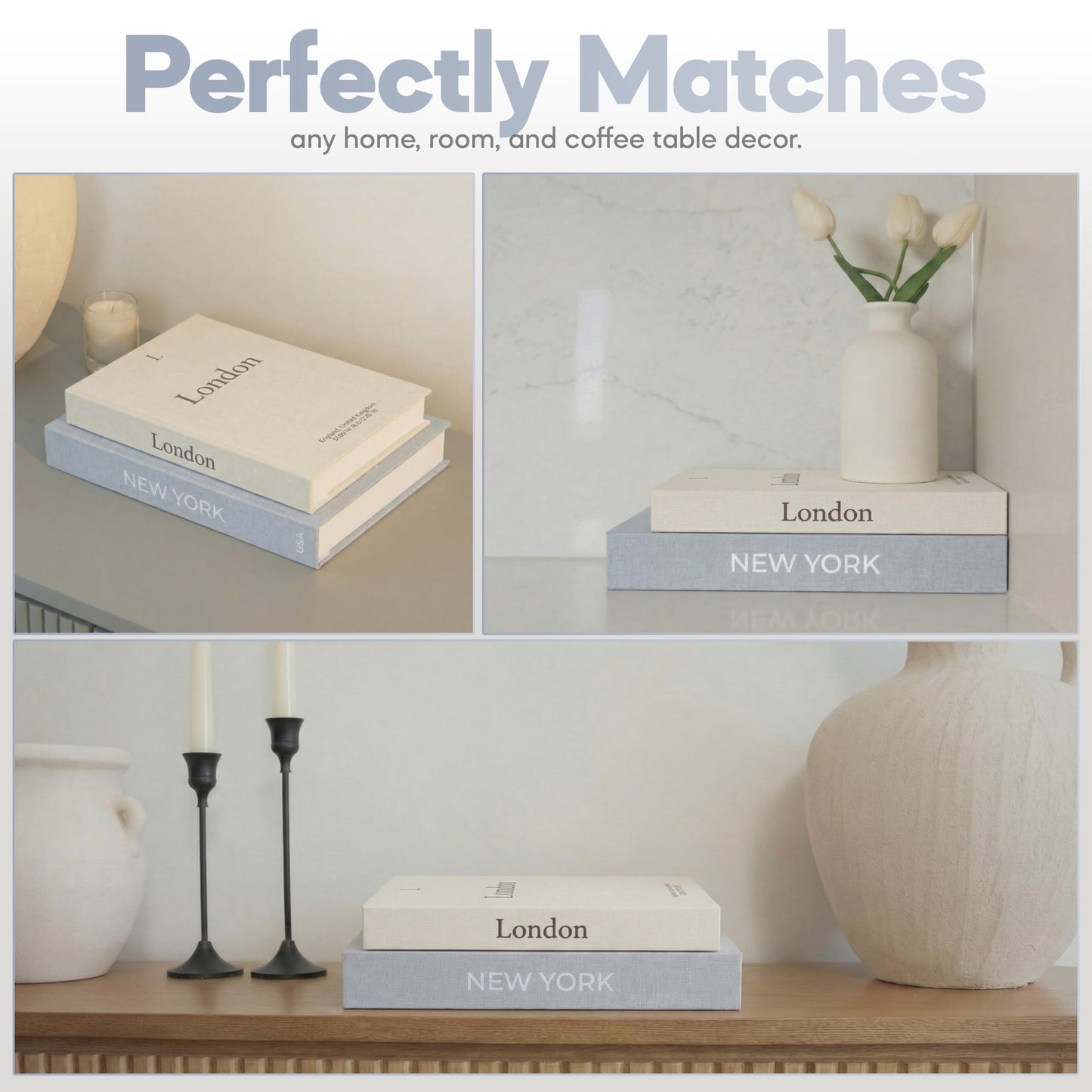 Premium Linen Decorative Books with Storage