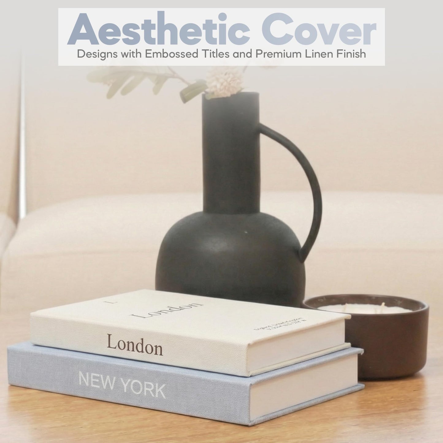 Premium Linen Decorative Books with Storage