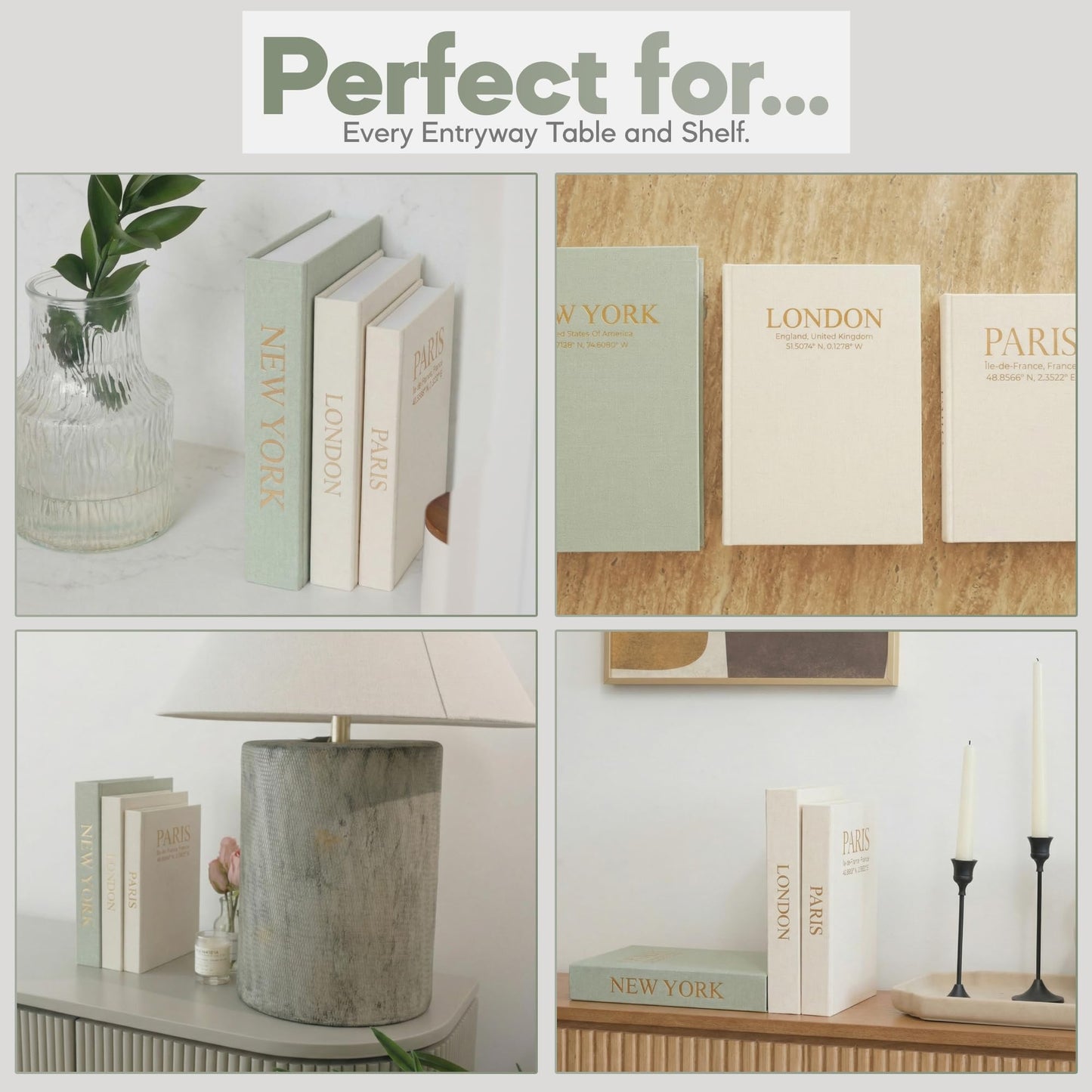 Premium Linen Decorative Books with Storage