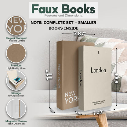 Premium Linen Decorative Books with Storage