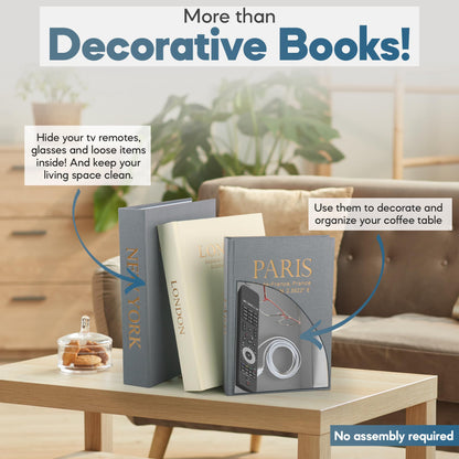 Premium Linen Decorative Books with Storage