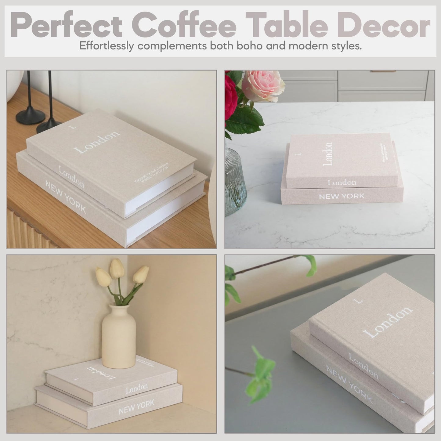 Premium Linen Decorative Books with Storage