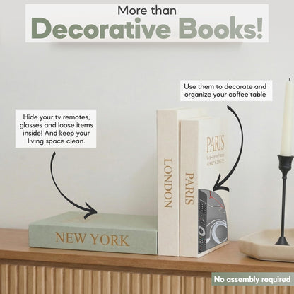 Premium Linen Decorative Books with Storage
