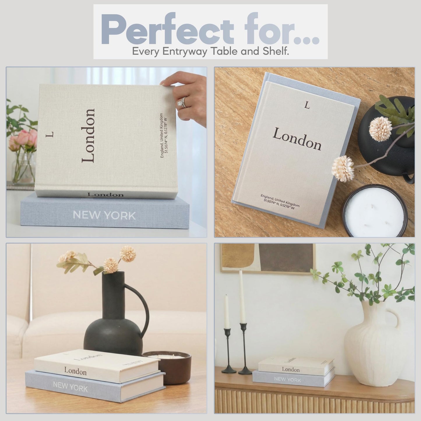 Premium Linen Decorative Books with Storage