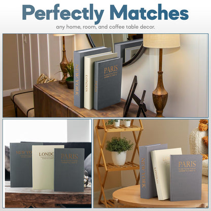Premium Linen Decorative Books with Storage