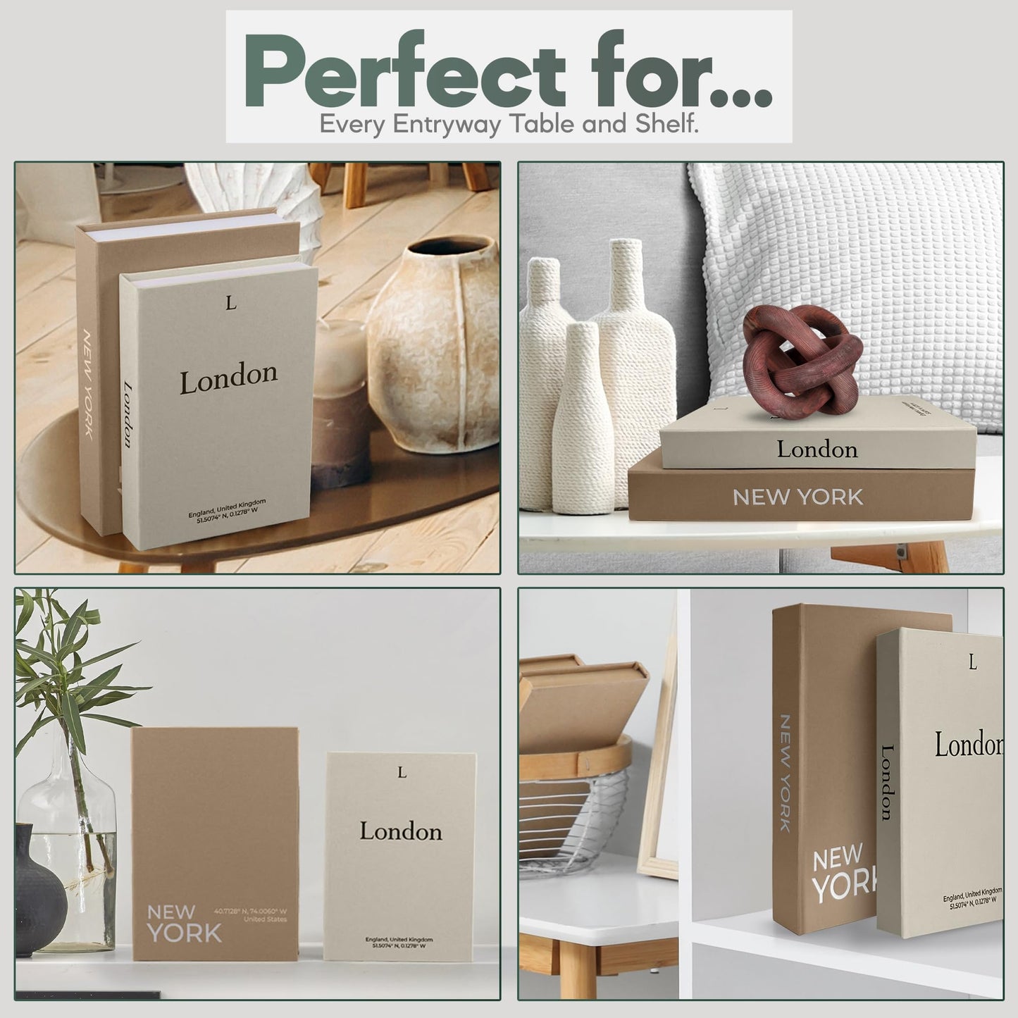 Premium Linen Decorative Books with Storage