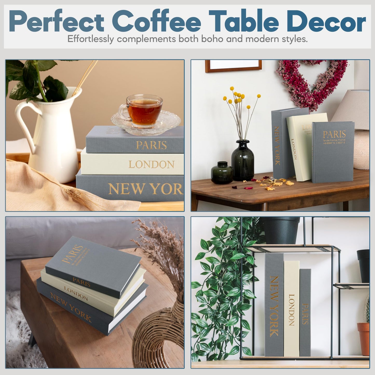 Premium Linen Decorative Books with Storage