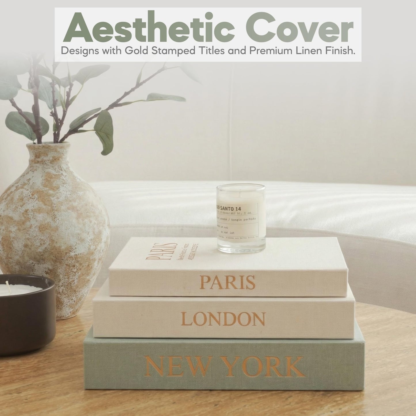 Premium Linen Decorative Books with Storage