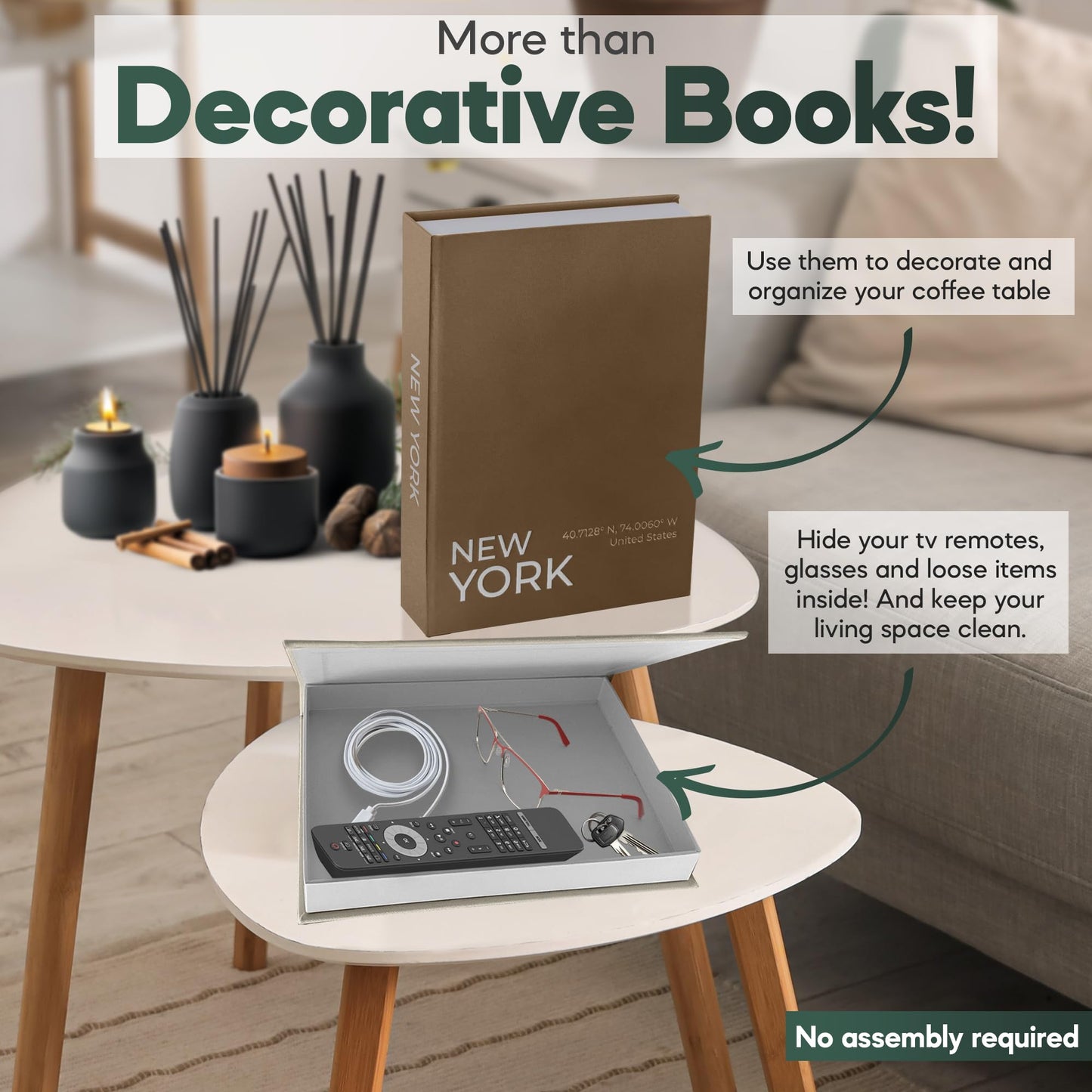 Premium Linen Decorative Books with Storage