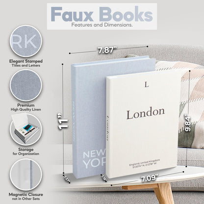 Premium Linen Decorative Books with Storage